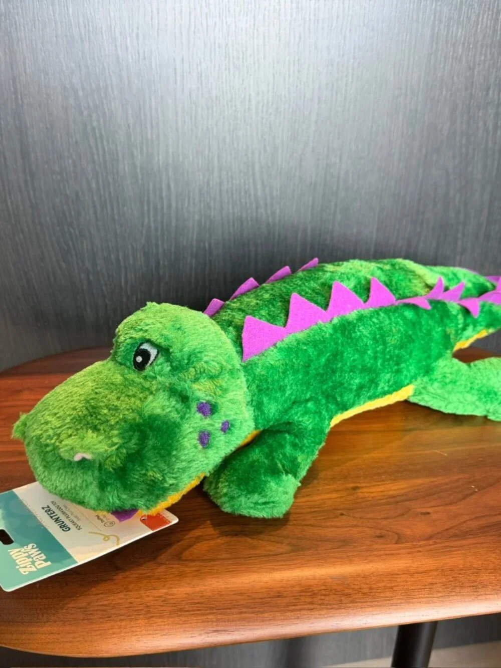 Zippy Paws Squeaky Plush Alligator Dog Toy - Green Stuffed Crocodile 19 in NEW